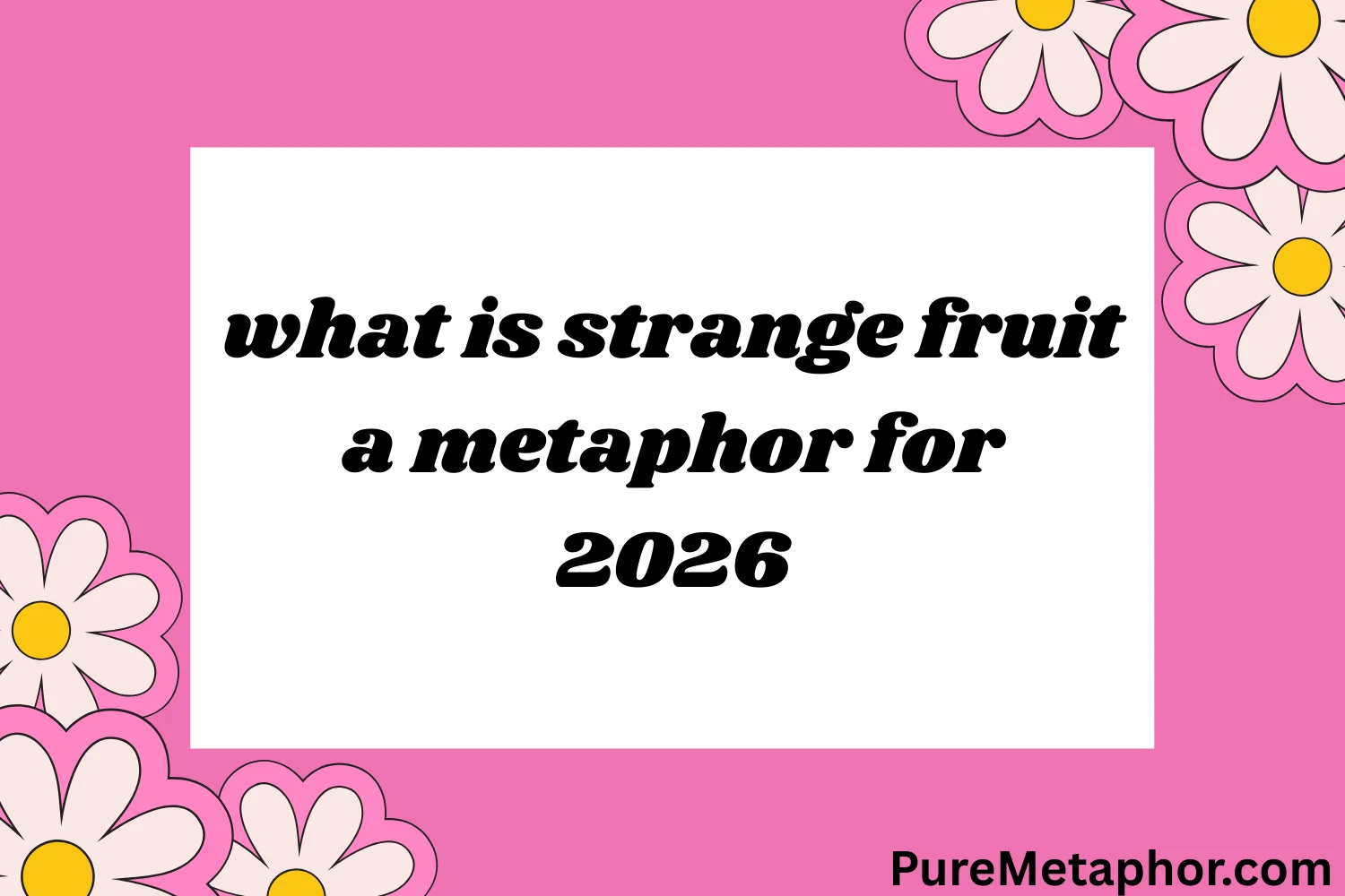 what is strange fruit a metaphor for
