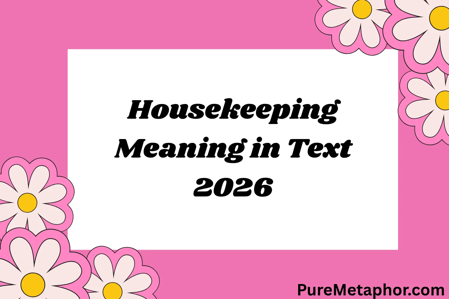 Housekeeping Meaning in Text